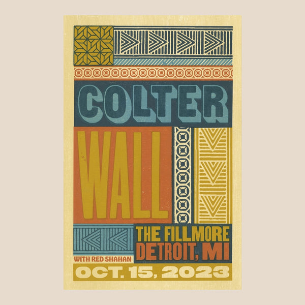 Colter Wall The Fillmore Detroit MI Show Poster