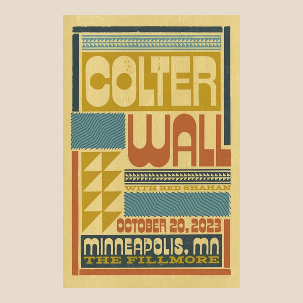 Colter Wall The Fillmore Minneapolis Minnesota Show Poster