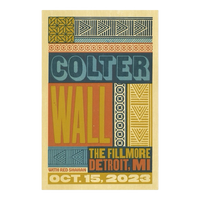 Colter Wall The Fillmore Detroit MI Show Poster