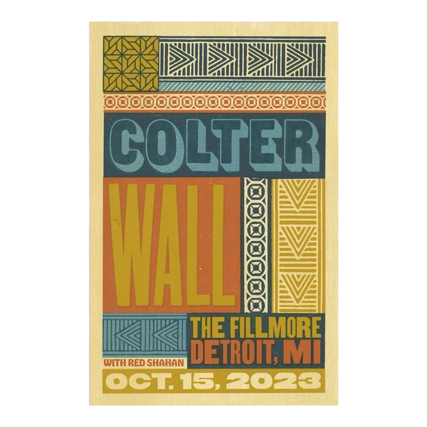 Colter Wall The Fillmore Detroit MI Show Poster